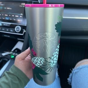 Starbucks christmas stainless steel holly tumbler